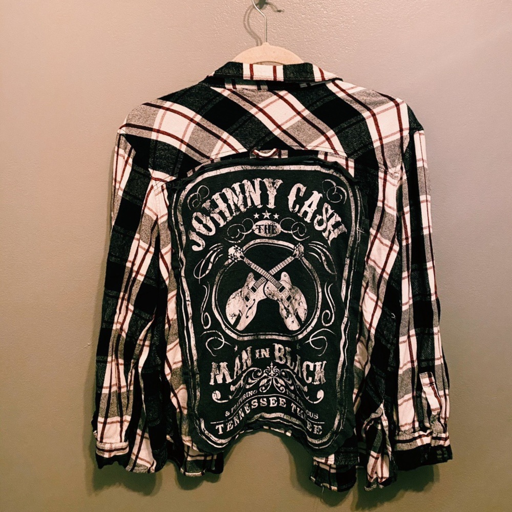 Custom Johnny Cash Patch Flannel - Picture 1 of 4